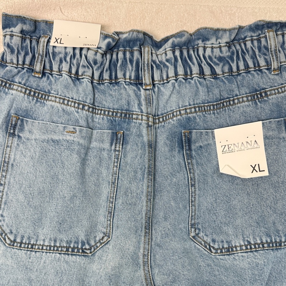 Zenana Outfitters High-Waisted Paper Bag Jeans - Picture 6 of 10